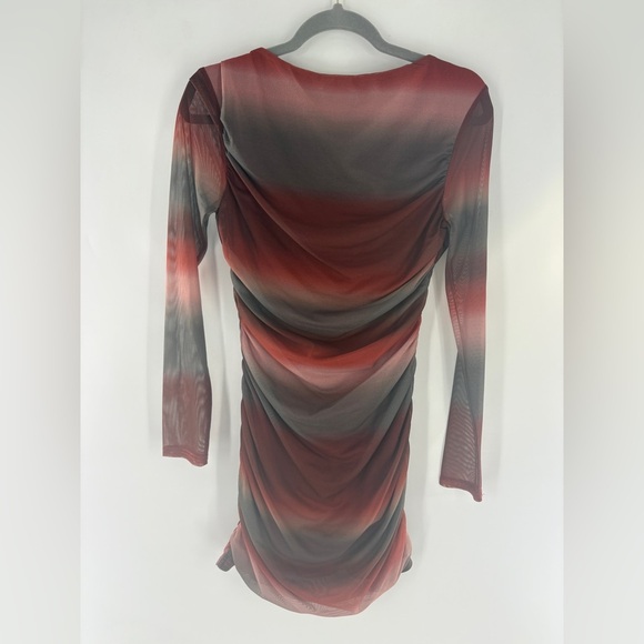 Pretty Garbage Mini Ruched Red Black Dress - Picture 5 of 8